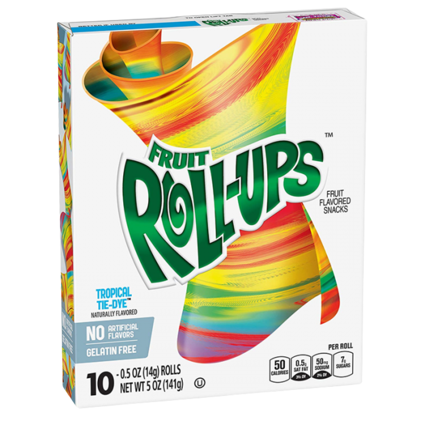 Fruit Roll-Ups Tropical Tie Dye 10 Single Packs (141g)