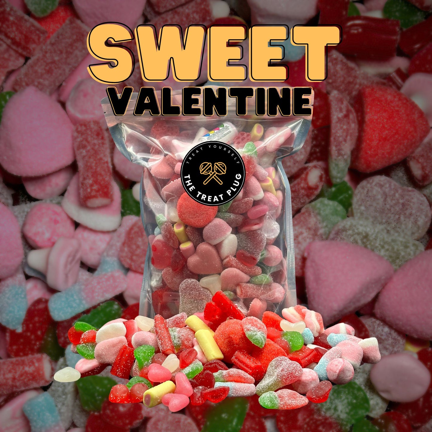 Sweet Valentine Sweet Mix - Valentines Day Themed Pick And Mix Pouch