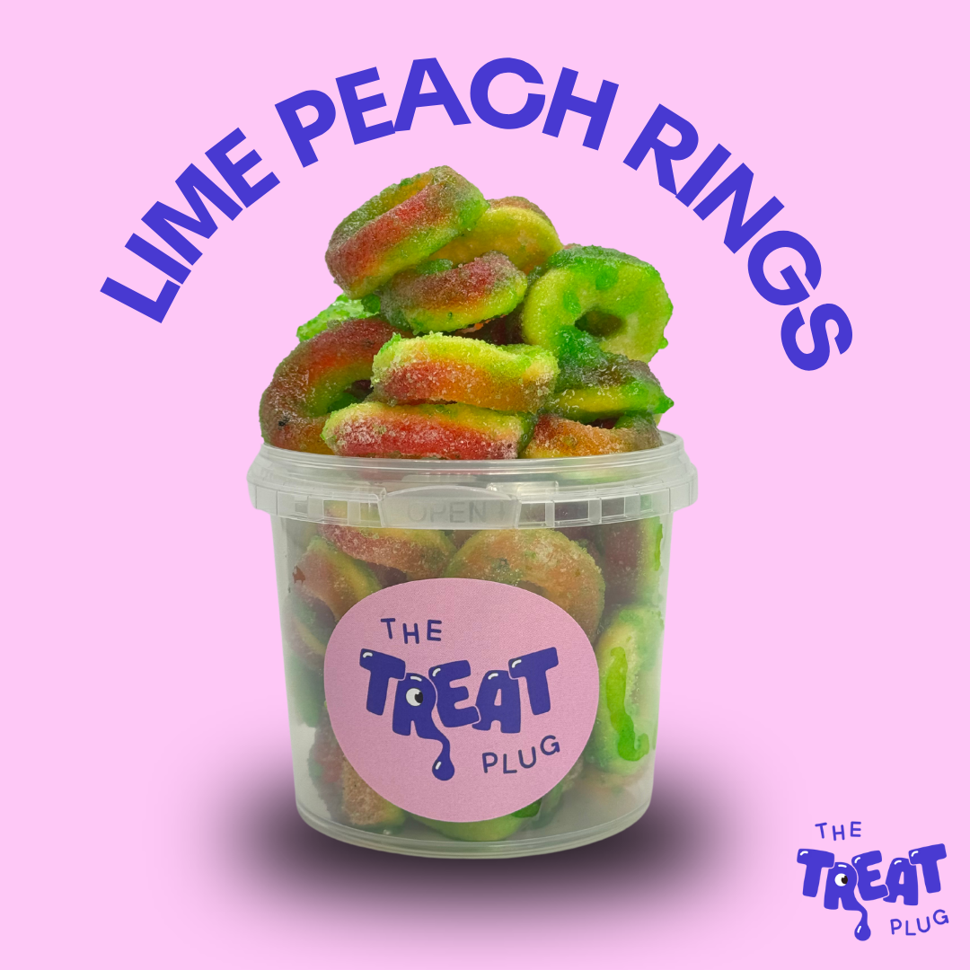 250g Lime Peach Rings – Zesty, Sweet & Refreshing!