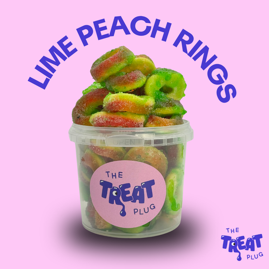 250g Lime Peach Rings – Zesty, Sweet & Refreshing!