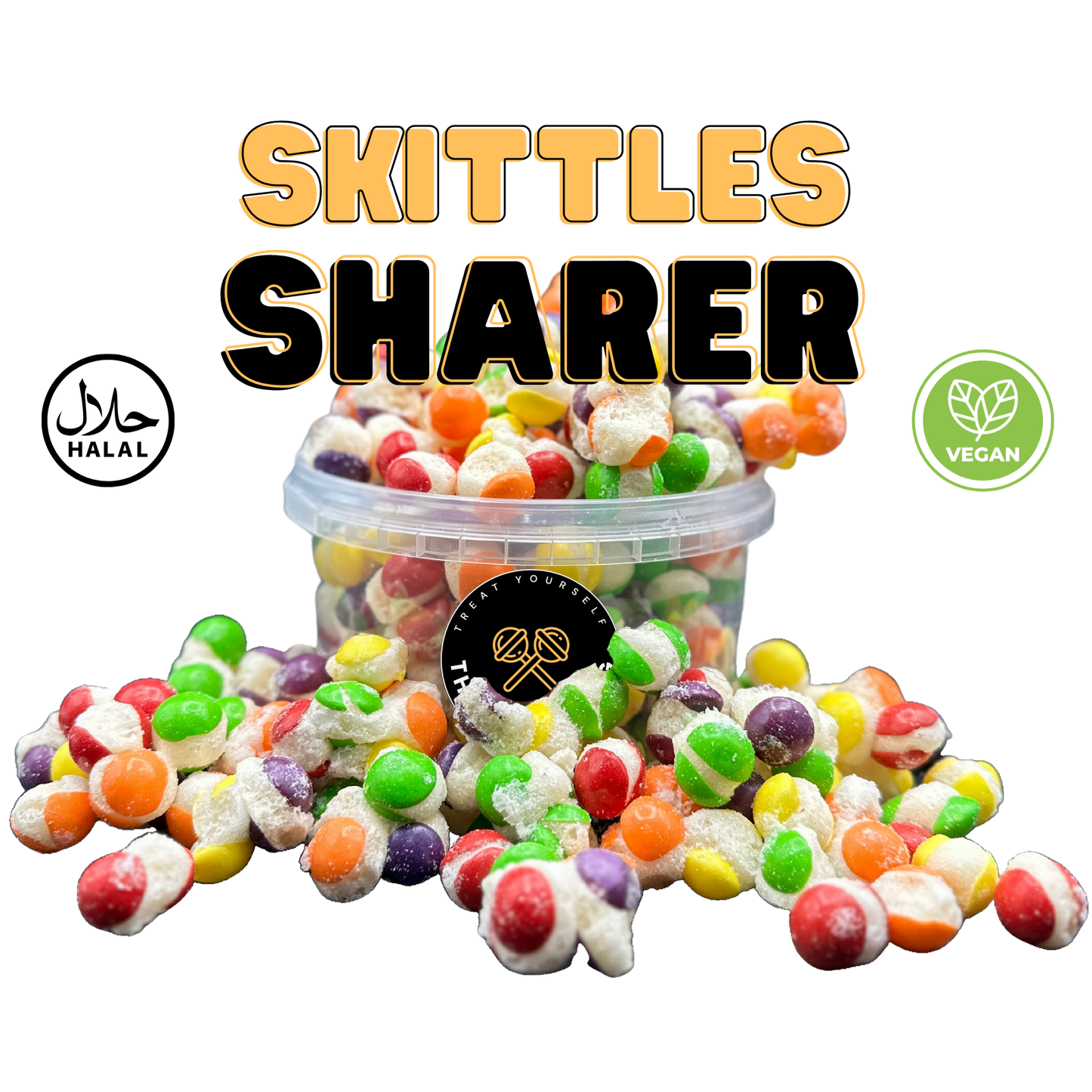 Freeze Dried Skittles Share Tub 200g