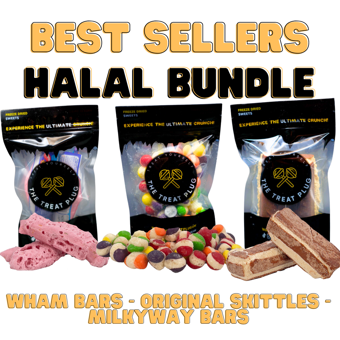 Freeze Dried Halal Bundle - Wham Bars - Skittles Original - Milkyway Bar