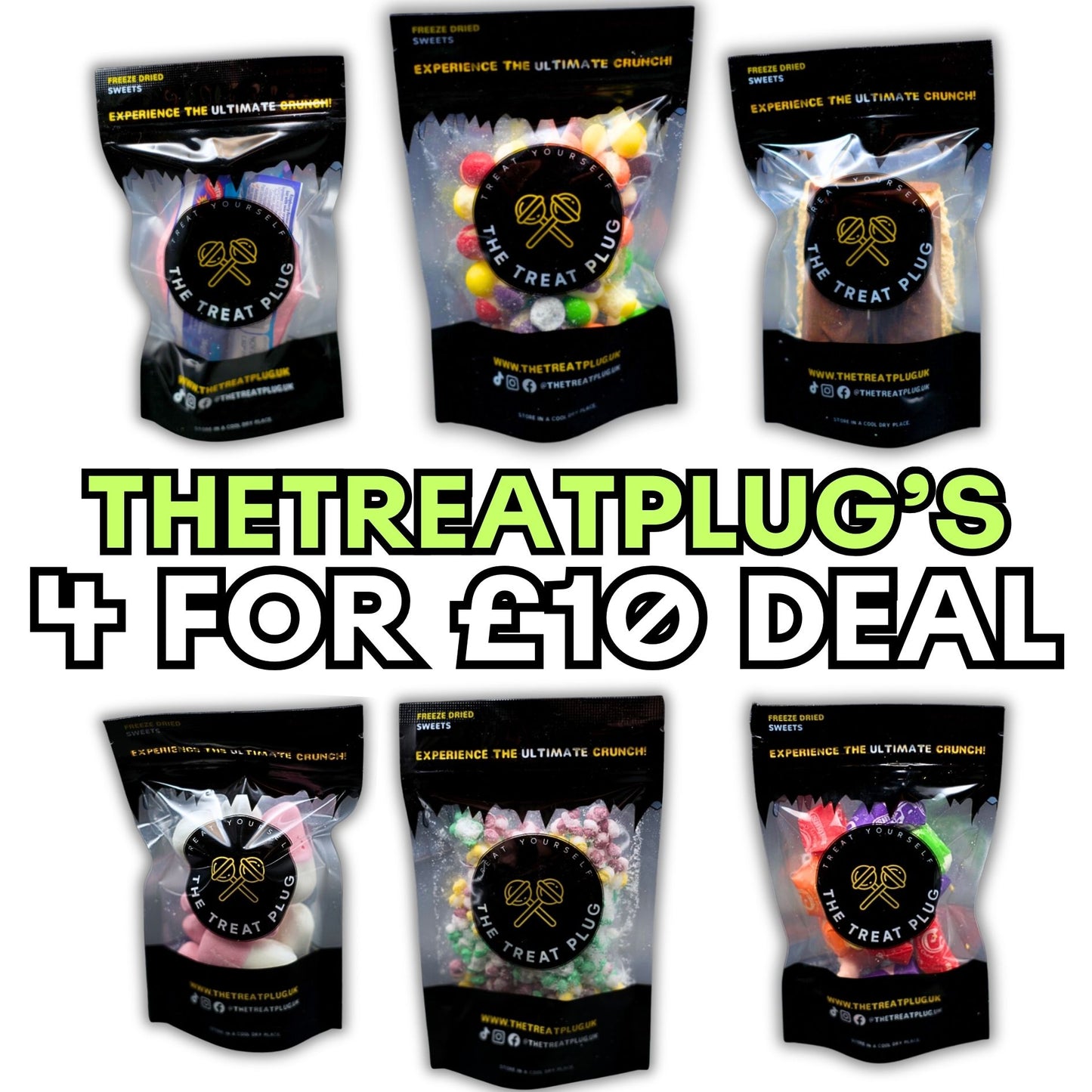 4 for £10 Freeze Dried Sweets Bundle Deal | Crunchy Candy Bundle